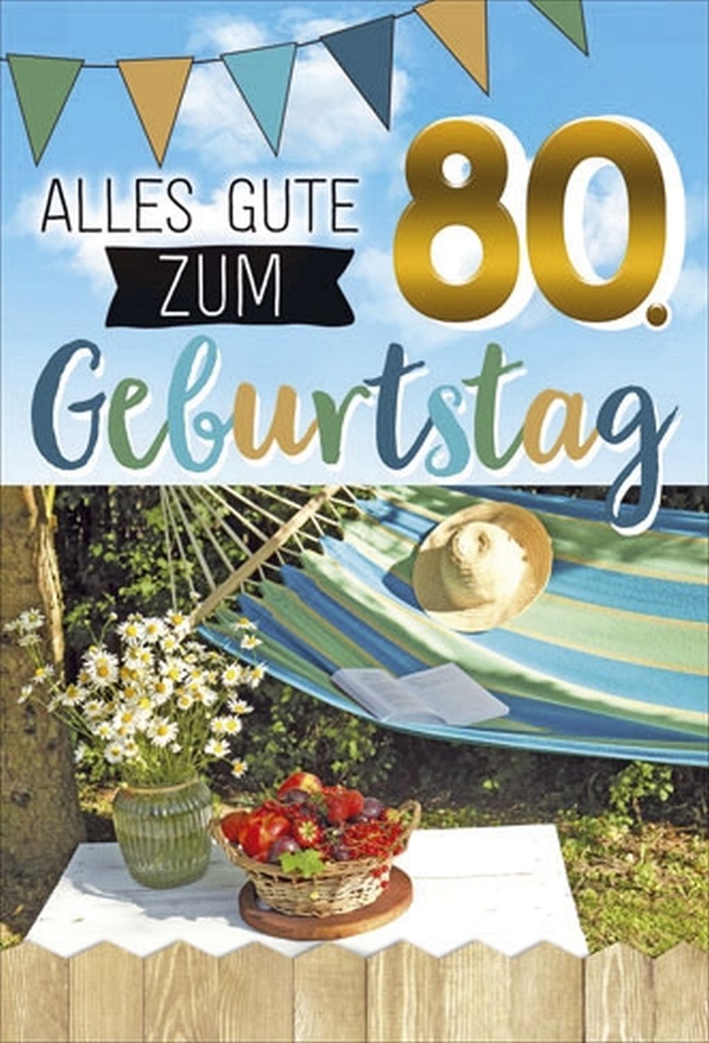 Geburtstagskarte Zahl 80 inkl. Umschlag